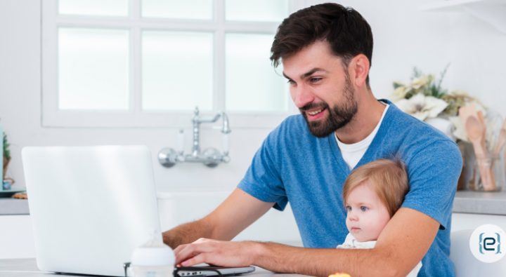 working from home with children